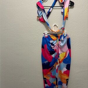 Colorful Abstract Print Jumpsuit